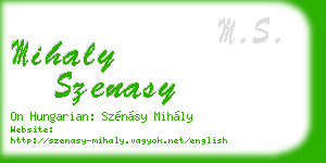 mihaly szenasy business card
